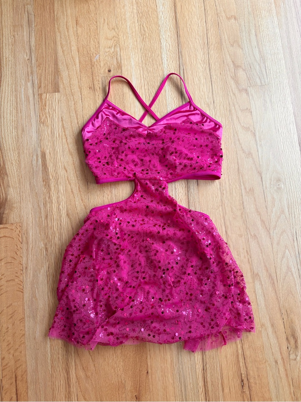 Weissman pink sequin jazz tap dance costume MA adult medium